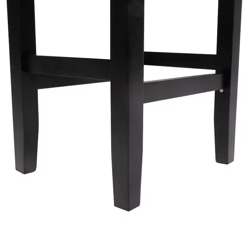 Tabouret de comptoir sans dossier en cuir reconstitué et hévéa de 66 cm