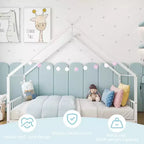 Lit cabane Montessori double en métal pour enfants