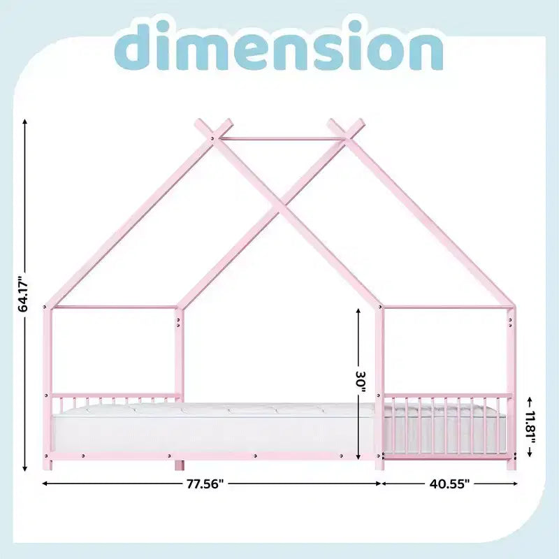Lit cabane Montessori double en métal pour enfants