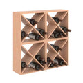 Sandinrayli 4 Pcs 24 Bottle Stackable Modular Wine Rack, Wooden Freestanding Wine Holder Display Shelf, Wine Storage Cube for Bar Cellar Kitchen