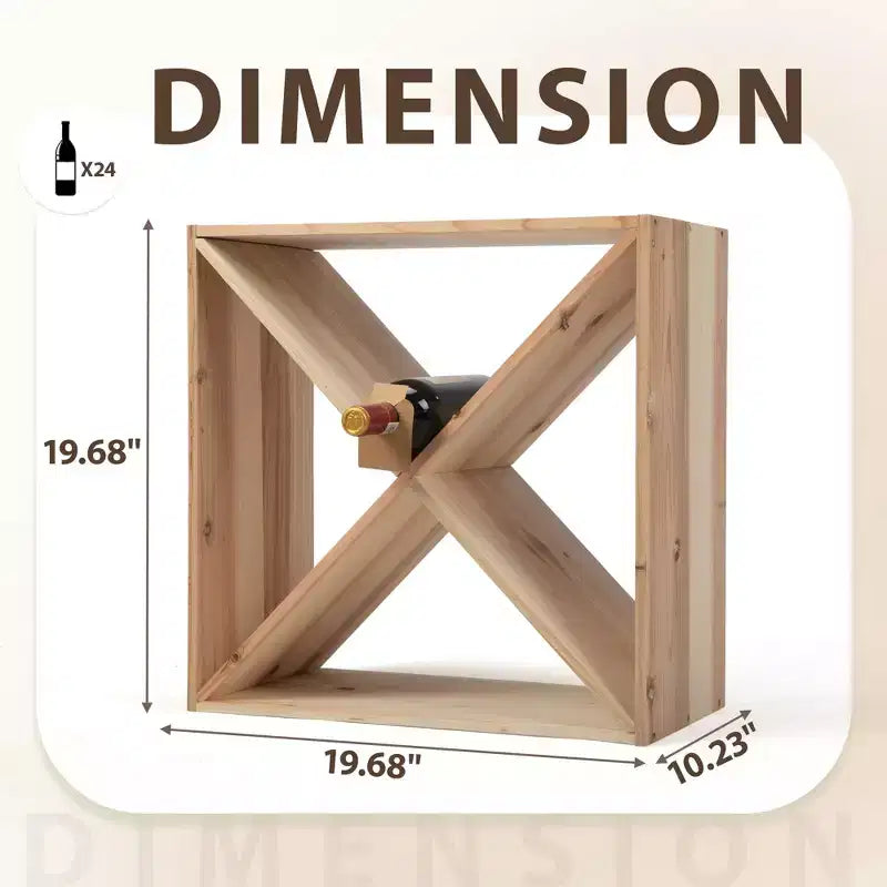 Range-bouteilles modulaire empilable 24 bouteilles, support à vin en bois autonome, étagère de rangement pour bar, cave, cuisine