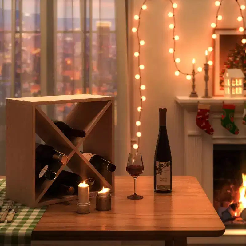 Range-bouteilles modulaire empilable 24 bouteilles, support à vin en bois autonome, étagère de rangement pour bar, cave, cuisine