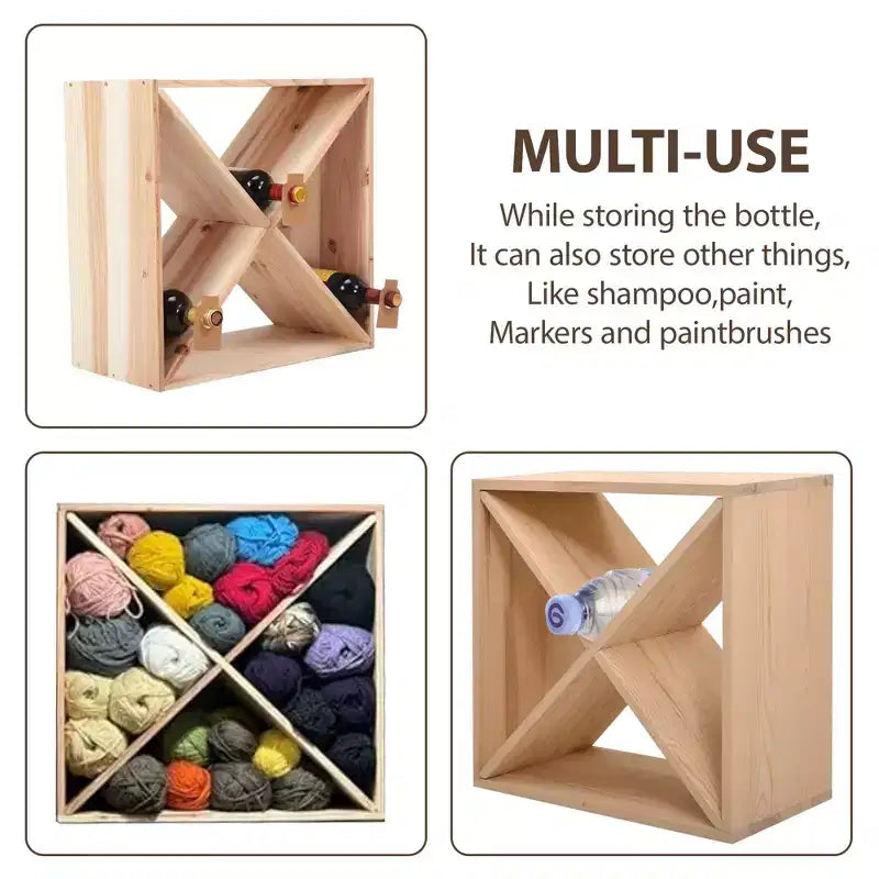 Range-bouteilles modulaire empilable 24 bouteilles, support à vin en bois autonome, étagère de rangement pour bar, cave, cuisine