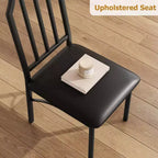 Ensemble table à manger et 4 chaises - Table de cuisine compacte 5 pièces avec design chanfreiné, marron rustique