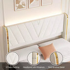 Lit Queen Size avec lumières LED et tiroirs de rangement
