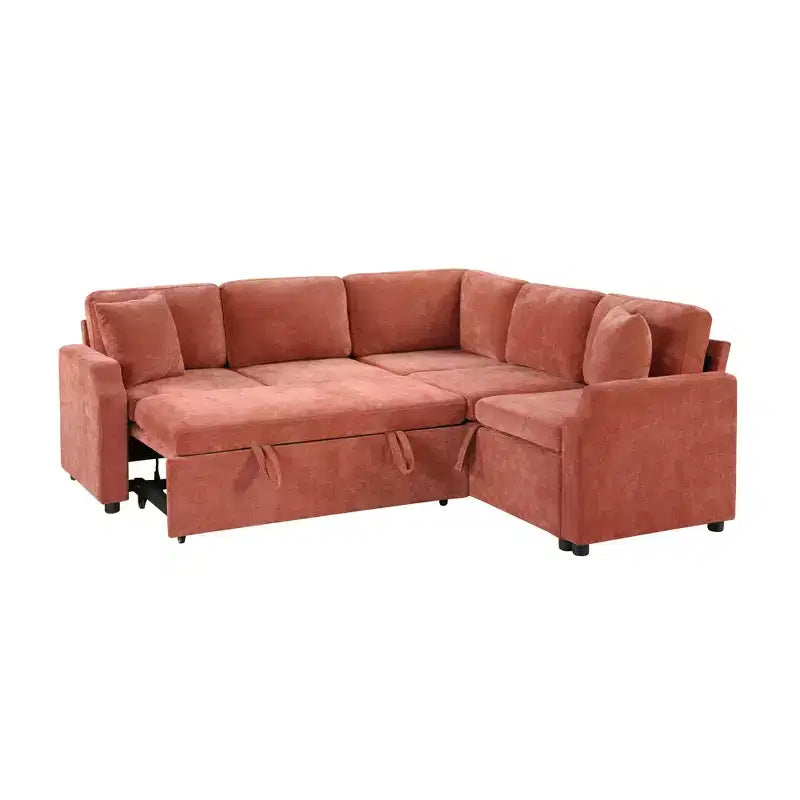 Canapé d'angle convertible avec lit gigogne et rangement intégré