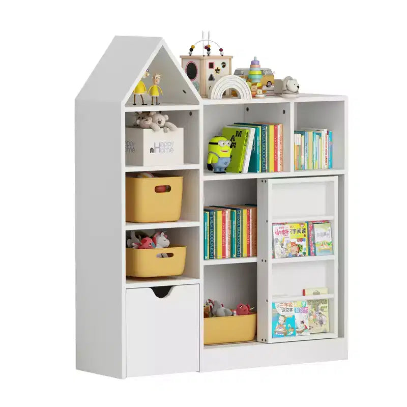 43.7 Organiseur de rangement de jouets et étagère pour enfants, coffre à jouets avec tiroirs et compartiments amovibles, rangement au sol pour salle de jeux, chambre d'enfant, salle de classe, blanc