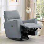 Fauteuil inclinable électrique pivotant et coulissant, fauteuil à bascule de salon rembourré avec accoudoirs incurvés et dossier rembourré pour chambre à coucher