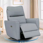 Fauteuil inclinable électrique pivotant et coulissant, fauteuil à bascule de salon rembourré avec accoudoirs incurvés et dossier rembourré pour chambre à coucher
