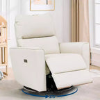 Fauteuil inclinable électrique pivotant et coulissant, fauteuil à bascule de salon rembourré avec accoudoirs incurvés et dossier rembourré pour chambre à coucher