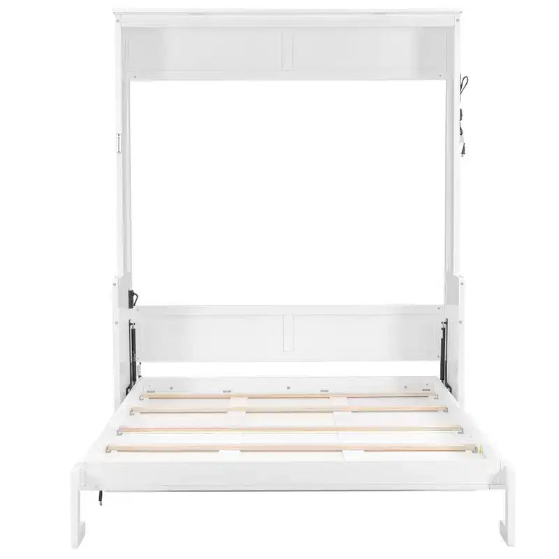Lit escamotable Queen avec bureau, lumières DEL et station de recharge USB