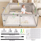 Parc pour bébé avec tapis 150 x 150 cm, Centre d'activités intérieur et extérieur, Clôture de sécurité pour bébé