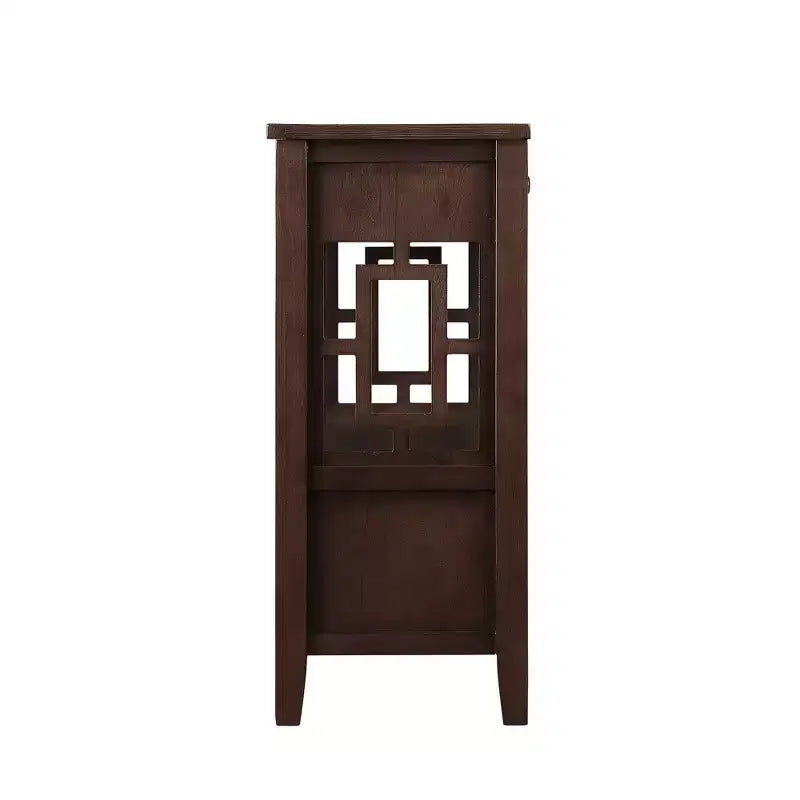 Console en bois massif de style vintage avec 4 tiroirs et une étagère ouverte