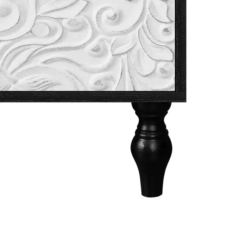 Meuble de rangement avec porte sculptée, buffet d'entrée avec poignées en métal pour salon