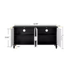 Meuble de rangement avec porte sculptée, buffet d'entrée avec poignées en métal pour salon