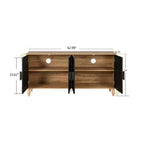 Meuble de rangement avec porte sculptée, buffet d'entrée avec poignées en métal pour salon