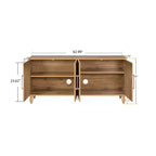 Meuble de rangement avec porte sculptée, buffet d'entrée avec poignées en métal pour salon