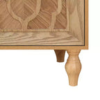 Meuble de rangement avec porte sculptée, buffet d'entrée avec poignées en métal pour salon