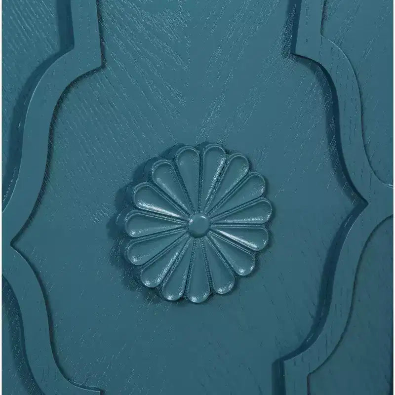 Meuble de rangement avec porte sculptée, buffet d'entrée avec poignées en métal pour salon