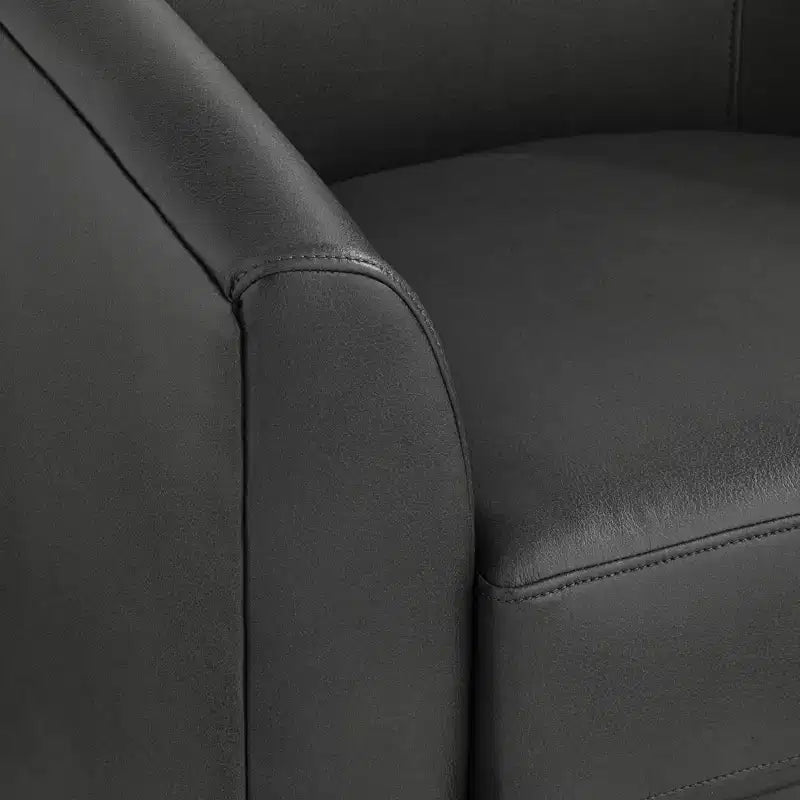 Fauteuil pivotant en similicuir gris foncé 30 3/4 po de large Barrel
