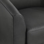 Fauteuil pivotant en similicuir gris foncé 30 3/4 po de large Barrel