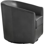 Fauteuil pivotant en similicuir gris foncé 30 3/4 po de large Barrel