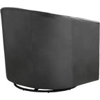 Fauteuil pivotant en similicuir gris foncé 30 3/4 po de large Barrel