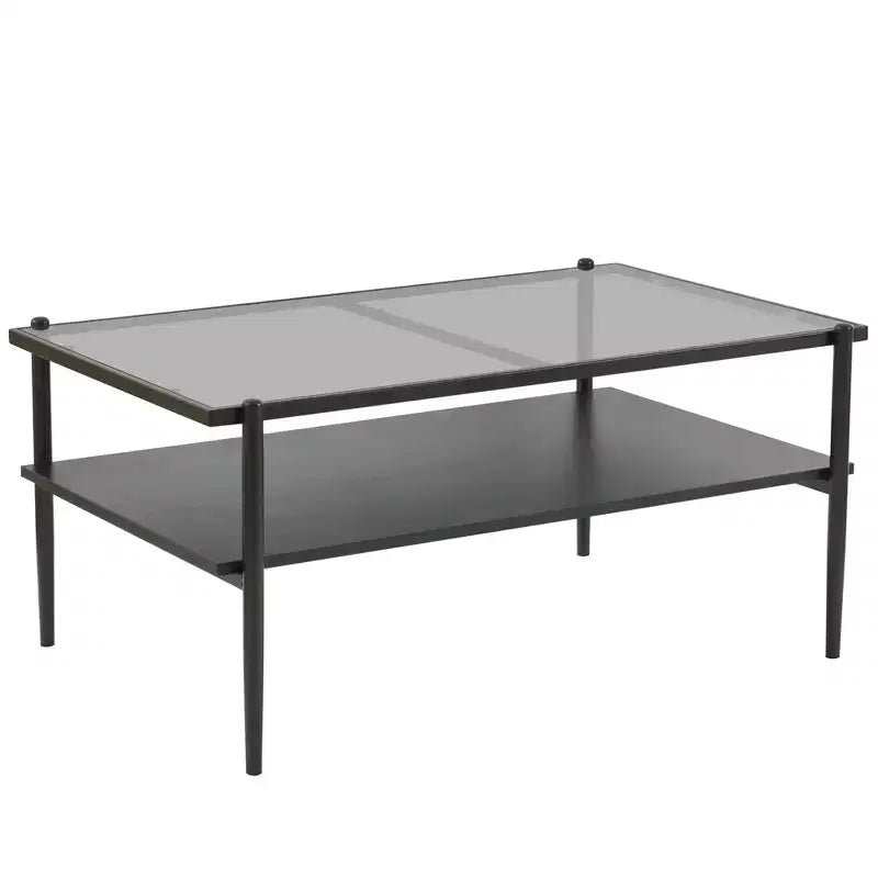 Table basse rectangulaire avec plateau et pieds en verre trempé gris, table de salon moderne