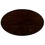 Table basse ovale en bois de 106,7 cm avec 2 niveaux et étagère de rangement ouverte pour salon, plateau beige et expresso