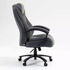 Chaise de bureau de direction avec surface en coton, réglable en hauteur avec dossier haut et roulettes pour le bureau
