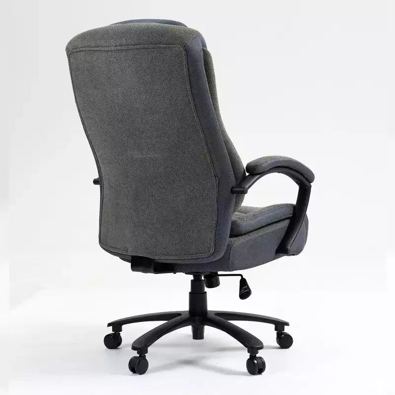 Chaise de bureau de direction avec surface en coton, réglable en hauteur avec dossier haut et roulettes pour le bureau