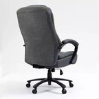 Chaise de bureau de direction avec surface en coton, réglable en hauteur avec dossier haut et roulettes pour le bureau