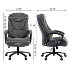 Chaise de bureau de direction avec surface en coton, réglable en hauteur avec dossier haut et roulettes pour le bureau