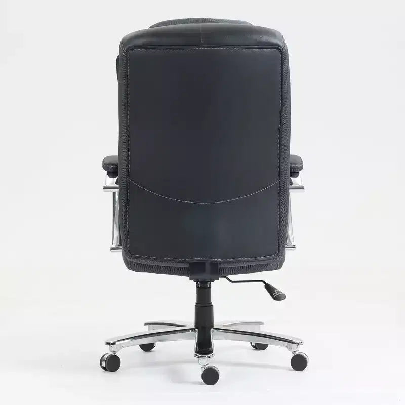 Chaise de bureau de direction avec surface en coton, réglable en hauteur avec dossier haut et roulettes pour le bureau