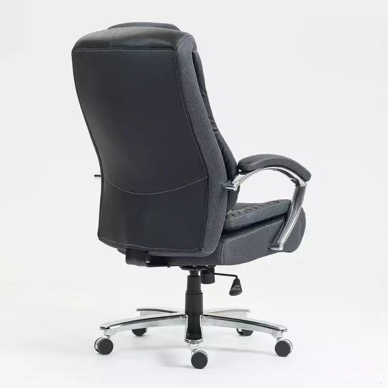Chaise de bureau de direction avec surface en coton, réglable en hauteur avec dossier haut et roulettes pour le bureau