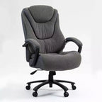 Chaise de bureau de direction avec surface en coton, réglable en hauteur avec dossier haut et roulettes pour le bureau