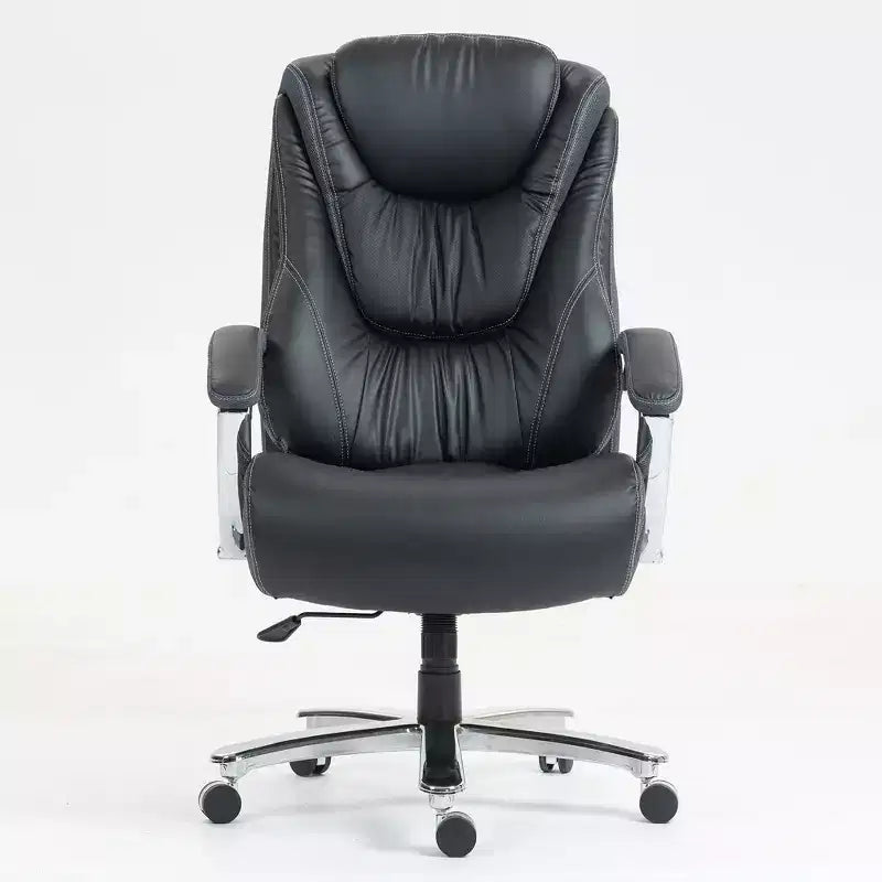 Chaise de bureau de direction avec surface en coton, réglable en hauteur avec dossier haut et roulettes pour le bureau