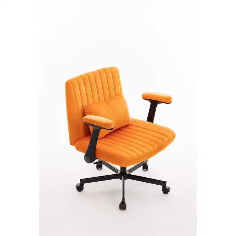 Fauteuil de bureau moderne en velours avec dossier rembourré, chaise de bureau avec accoudoir et dossier réglables, chaise confortable pour le bureau, le travail