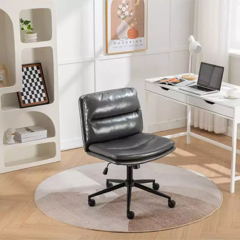Chaise de bureau réglable en hauteur, chaise pivotante extra-large avec assise et dossier rembourrés, chaise d'ordinateur pour bureau, coiffeuse