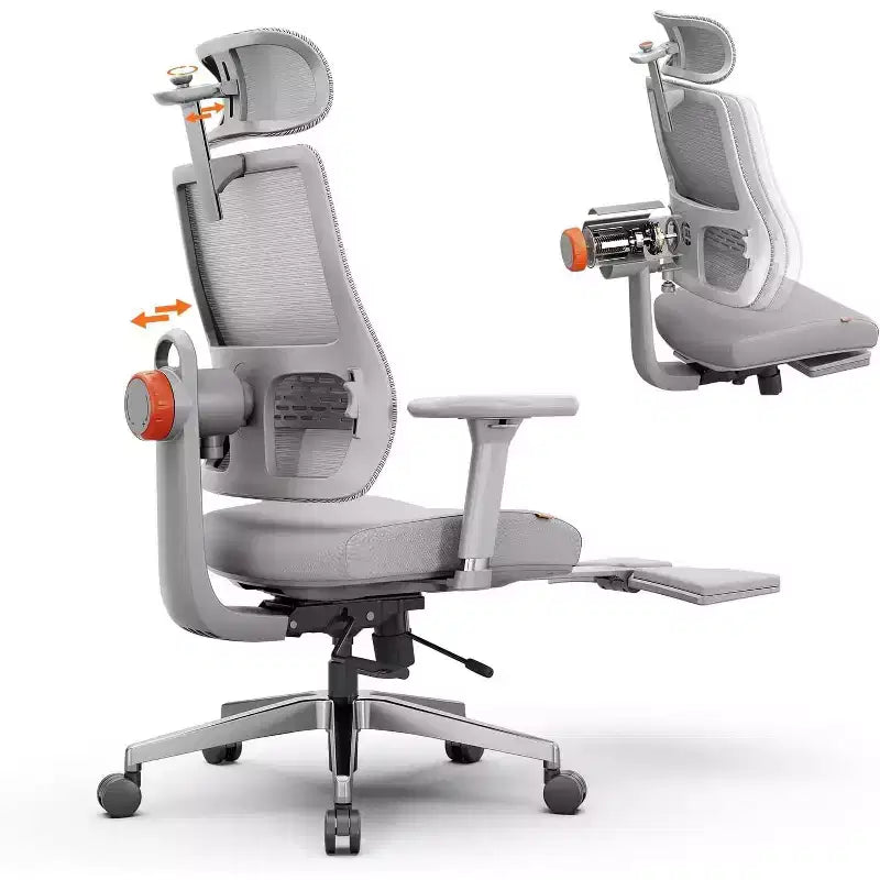 Chaise de bureau avec repose-pieds et accoudoirs 4D