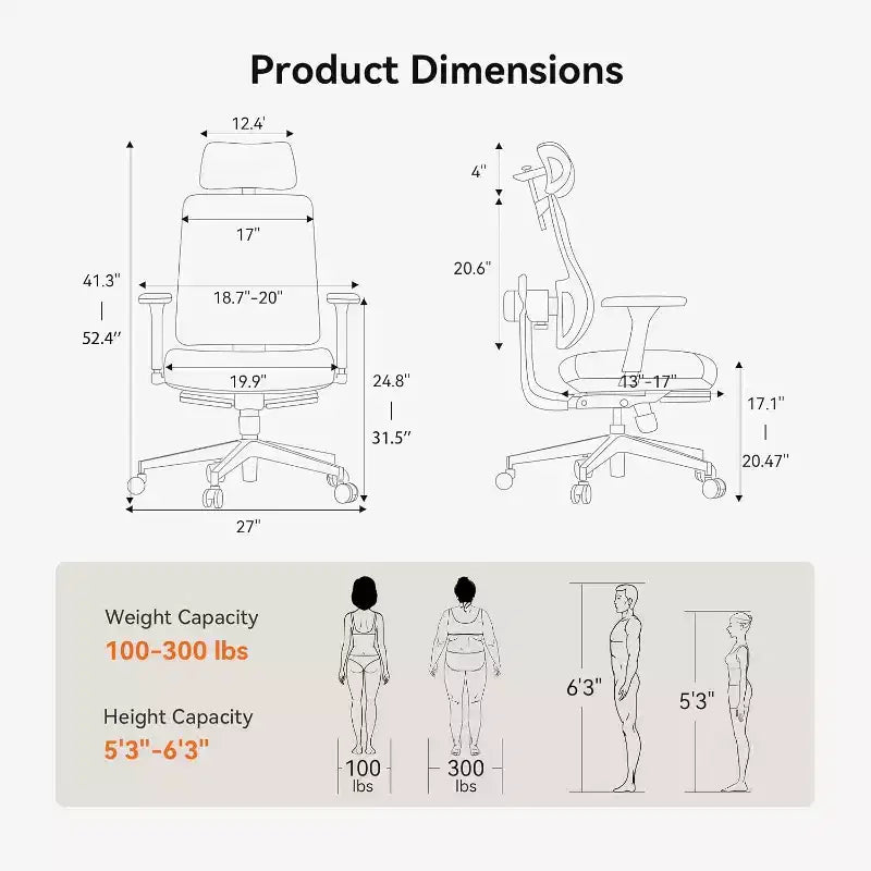 Chaise de bureau avec repose-pieds et accoudoirs 4D