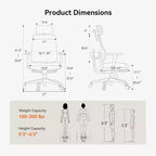Chaise de bureau avec repose-pieds et accoudoirs 4D