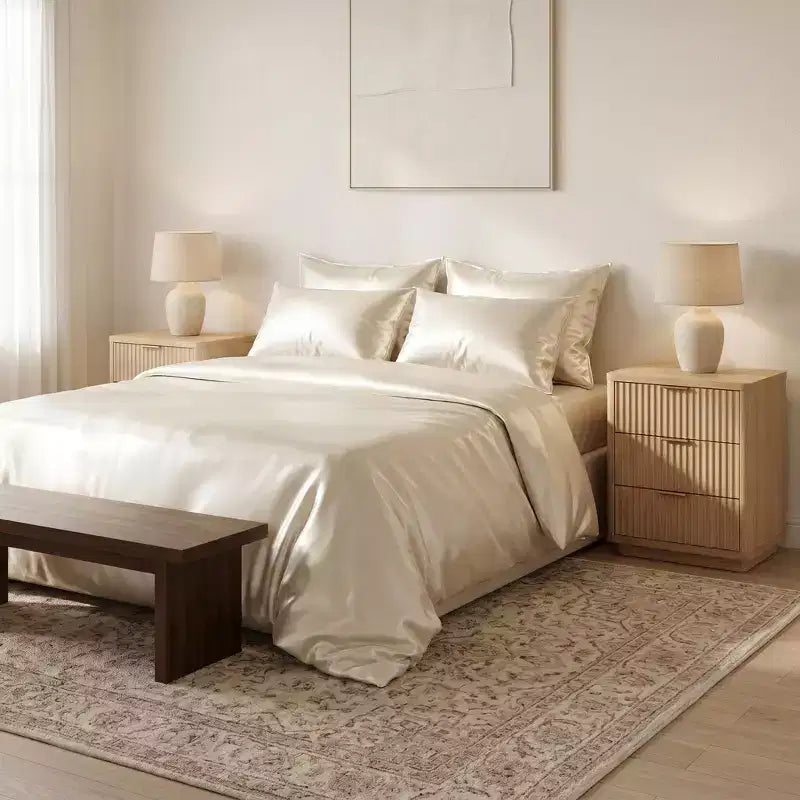 Table de chevet moderne avec station de charge, table de chevet en bois avec 3 tiroirs pour chambre à coucher