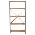 Christopher Knight Home Perth 68.5" 5-Shelf Industrial Bookcase Antique: Metal & Wood, 250lbs Capacity