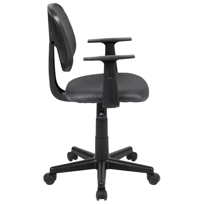 Chaise de bureau ergonomique pivotante en maille filet mi-dossier avec dossier et accoudoirs réglables