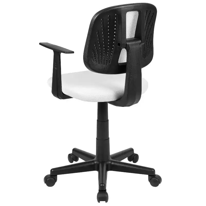 Chaise de bureau ergonomique pivotante en maille filet mi-dossier avec dossier et accoudoirs réglables