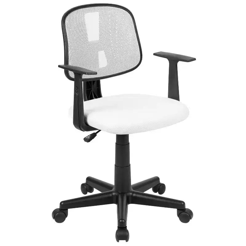 Chaise de bureau ergonomique pivotante en maille filet mi-dossier avec dossier et accoudoirs réglables