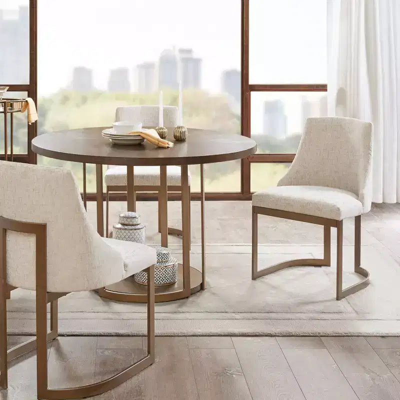Chaises de salle à manger avec assise rembourrée et cadre en métal