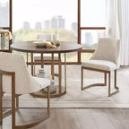 Chaises de salle à manger avec assise rembourrée et cadre en métal