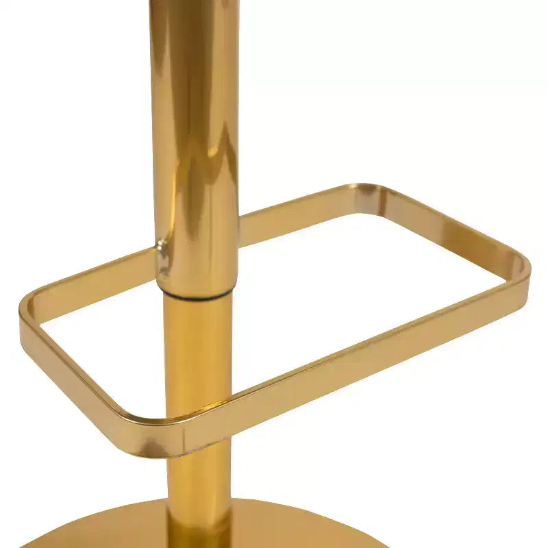 Tabouret de bar contemporain en vinyle, hauteur réglable, avec dossier mi-haut arrondi